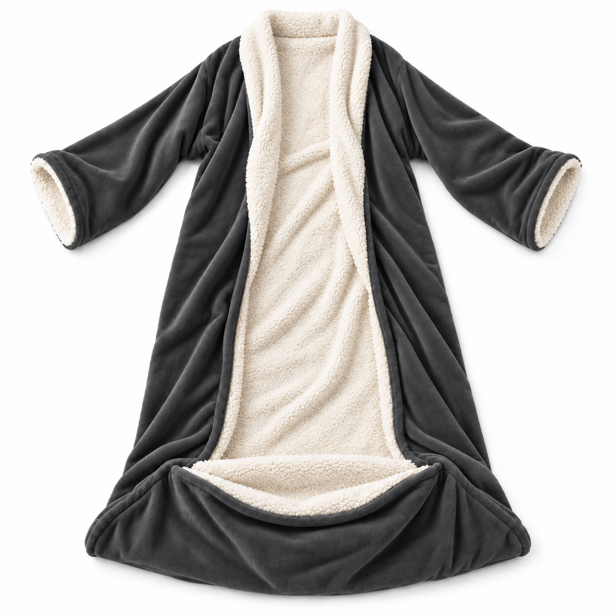 Suzvo heated blanket with sherpa lining laid flat